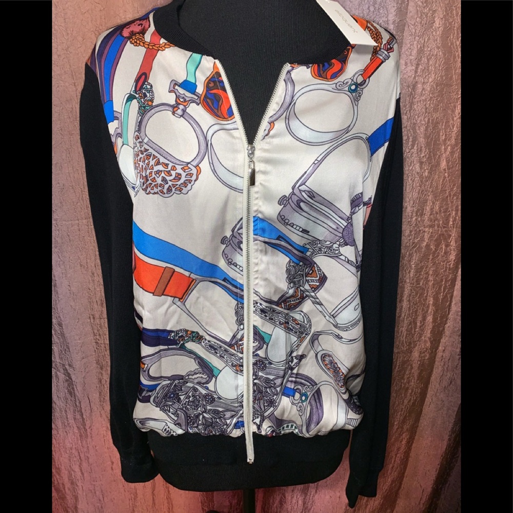 NWT‎ Elloquent colorful zip up sweatshirt